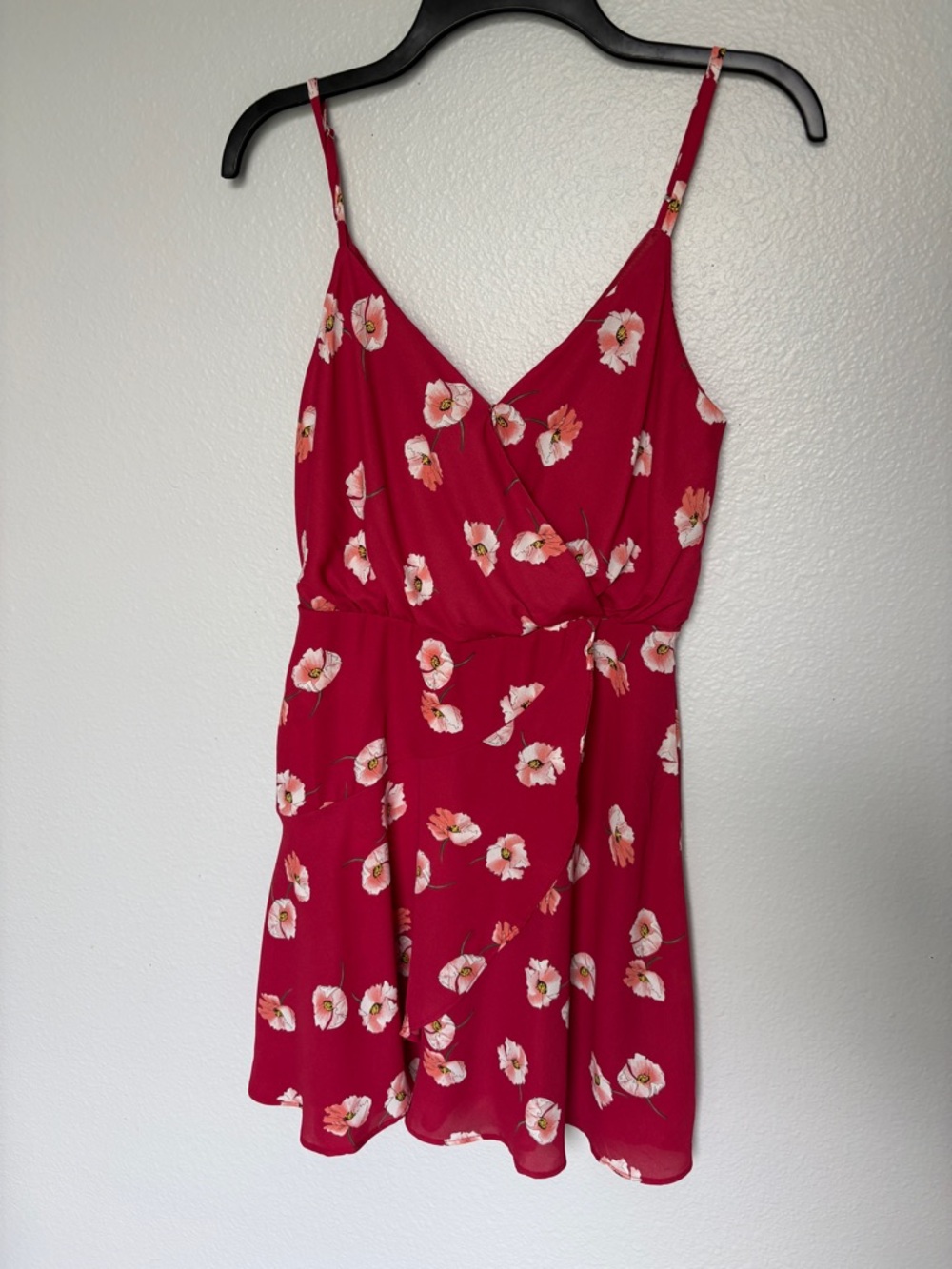 Lush Red Floral Mini Dress
